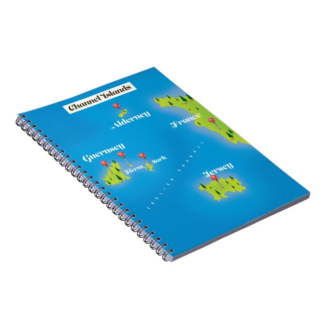 Caderno Espiral Cartaz do mapa das Ilhas do Canal. (Lado Direito)