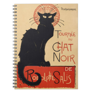 Caderno Espiral Cartaz Vintage Gato Preto Art Nouveau Steinlen