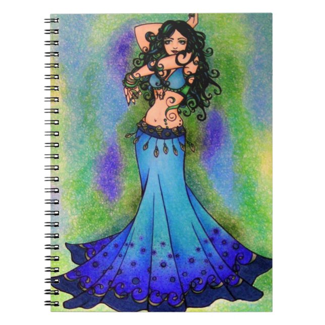Caderno Espiral Cartões de aniversário da Belly Dancer (Frente)
