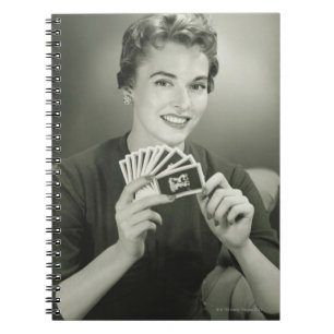 Caderno Espiral Cartões de jogo da mulher