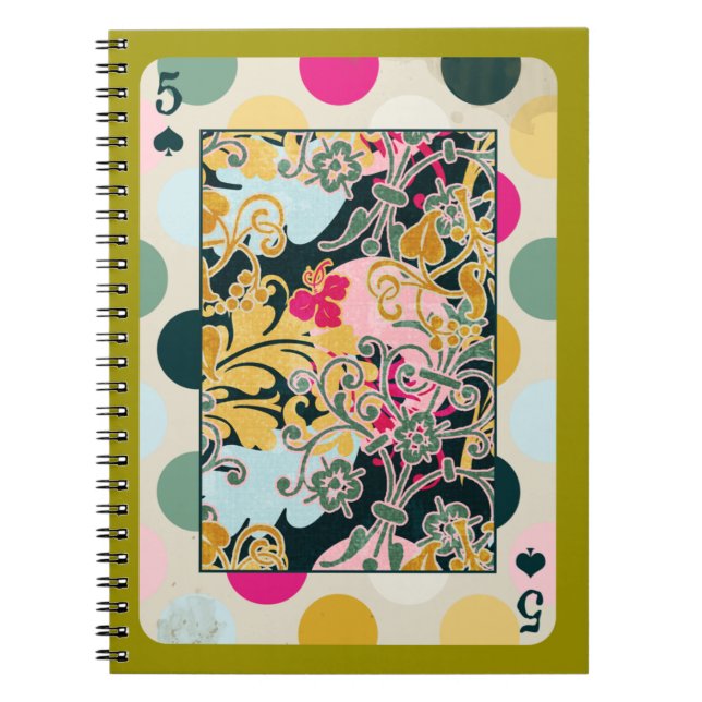 CADERNO ESPIRAL CARTÕES DE JOGO DECORATIVOS PADRÕES ALEATORIAIS CI (Frente)