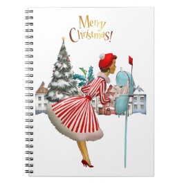 Caderno Espiral cartões de natal de Postada de Lady 1950