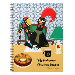 Caderno Espiral Cartões de natal do Galo Português
