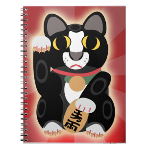 Caderno Espiral Cartografia de Pet Fortune para Gato Feliz de Tuxe