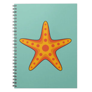 Caderno Espiral Cartografia de Starfish Laranja-Corte