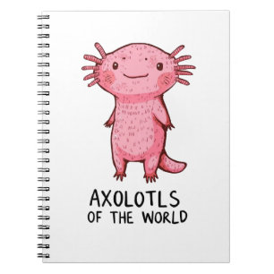 Caderno Espiral Cartoon Axolotl desenhado À Mão