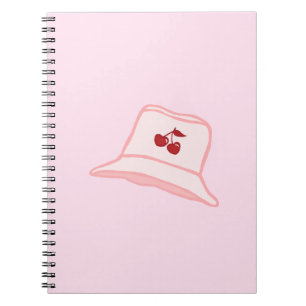 Caderno Espiral Cartoon Bebê Rosa Coquette Cereja Balde Chapéu