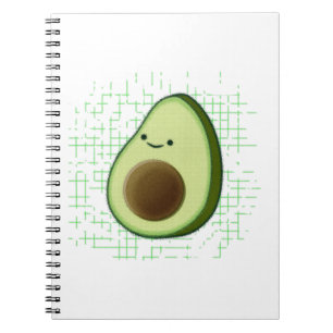 Caderno Espiral Cartoon Bonito Avocado Em Fundo Distante
