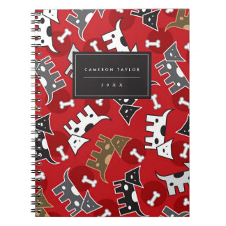 Caderno Espiral Cartoon Bonito Cachorros E Ossos Colados