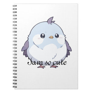 Caderno Espiral Cartoon de Aves Cute Kawaii Chubby - Pastel Adoráv