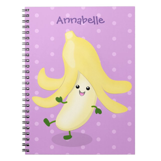 Caderno Espiral Cartoon de banana kawaii (Frente)