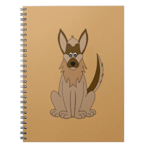 Caderno Espiral Cartoon de cães German shepherd incrível