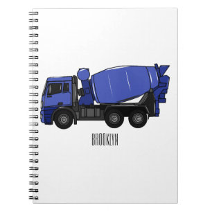 Caderno Espiral Cartoon de caminhão de transporte misto em betão