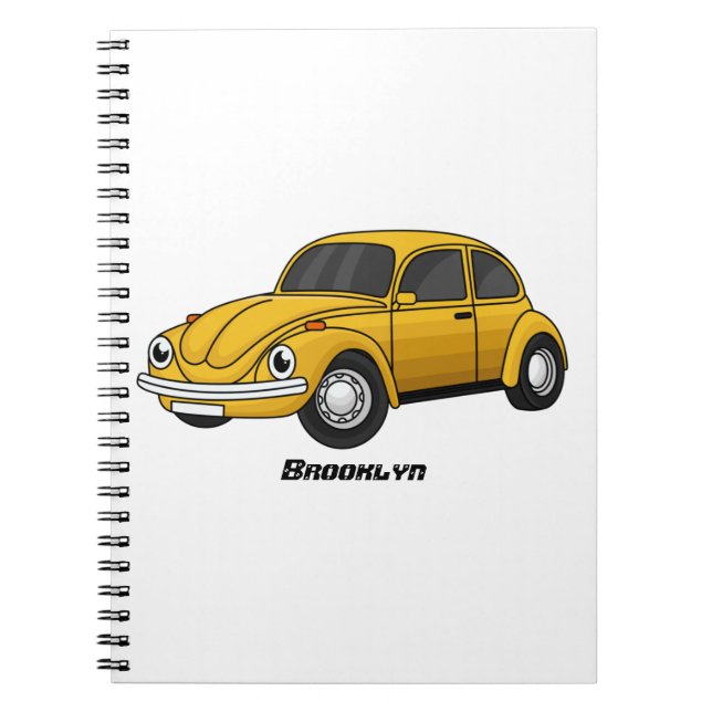 Caderno Espiral Cartoon de carro clássico (Frente)
