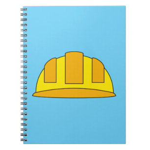 Caderno Espiral Cartoon de chapéu de Duro amarelo