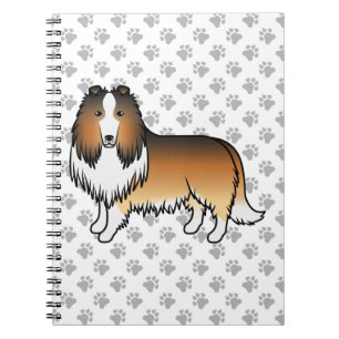 Caderno Espiral Cartoon de Collie em Massa