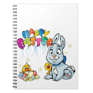 Caderno Espiral Cartoon de felz pascoa