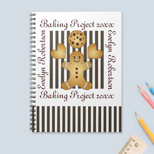 Caderno Espiral Cartoon de Homem de Gingerpão da Equipe Cookie