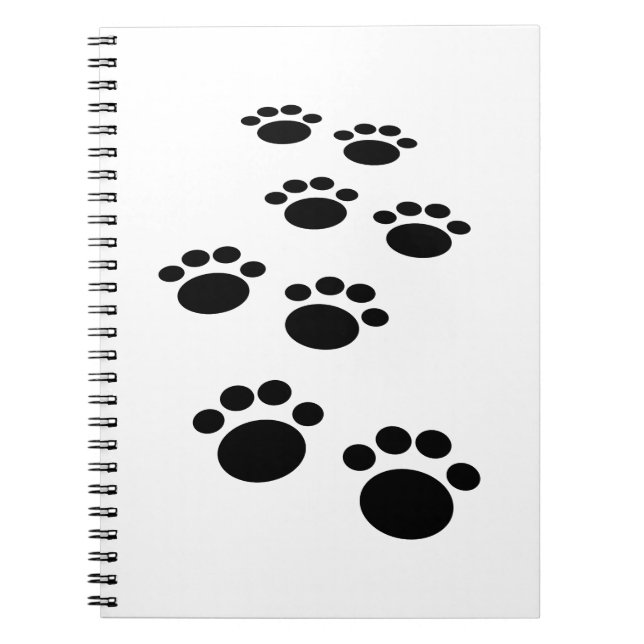 Caderno Espiral Cartoon de Pet Paw Trail (Frente)