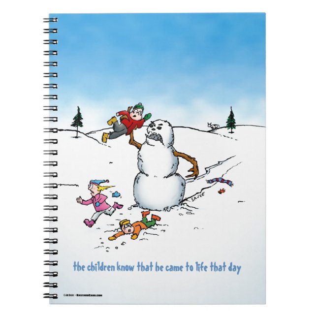 Caderno Espiral Cartoon do Killer Snowman Engraçado (Frente)