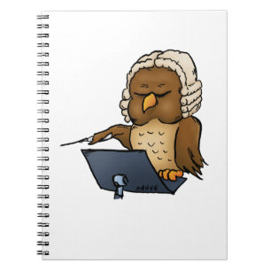 Caderno Espiral Cartoon do Maestro Coruja Engraçado