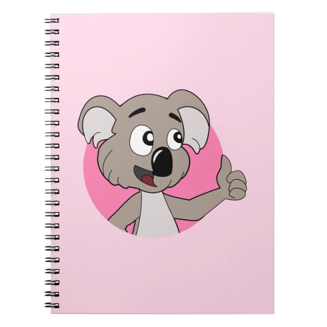Caderno Espiral Cartoon do urso coala (Frente)