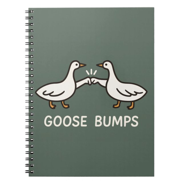 Caderno Espiral Cartoon Engraçado Ganso Bumps | Fist Bump Geese An (Frente)