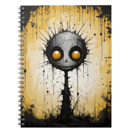 Caderno Espiral Cartoon Fantasy Abstrato do Monstro do Halloween