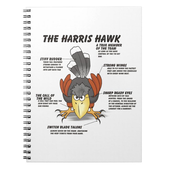 Caderno Espiral Cartoon Harris Hawk (Frente)