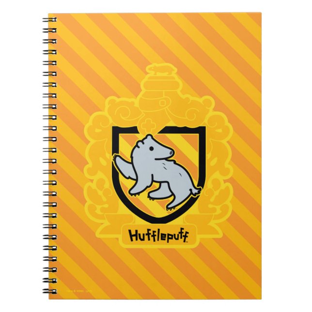 Caderno Espiral Cartoon Hufflepuff Crest (Frente)