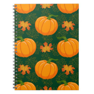 Caderno Espiral Cartoon laranja Pumpkin e Autumn mapeando