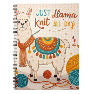 Caderno Espiral Cartoon llama vestindo um cachecol de tricô