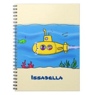 Caderno Espiral Cartoon submarino feliz
