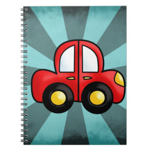 Caderno Espiral cartum de carro