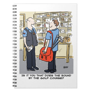 Caderno Espiral Cartum Golfista Adora Golfe