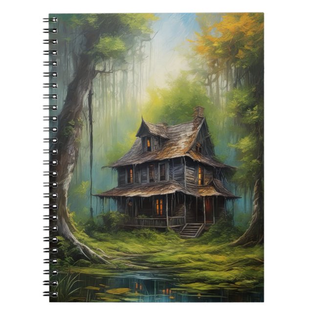 Caderno Espiral Casa abandonada em meio ao silêncio pantanoso (Frente)