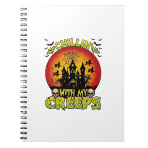 Caderno Espiral Casa Assombrada Chillin Creeps Halloween Bruxas Sk