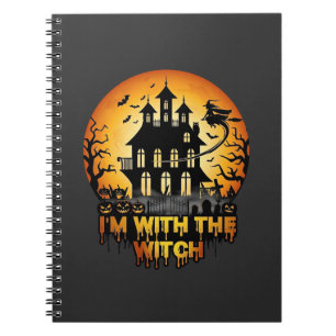 Caderno Espiral Casa Assombrada da Bruxa Abóboras da Lua Cheia