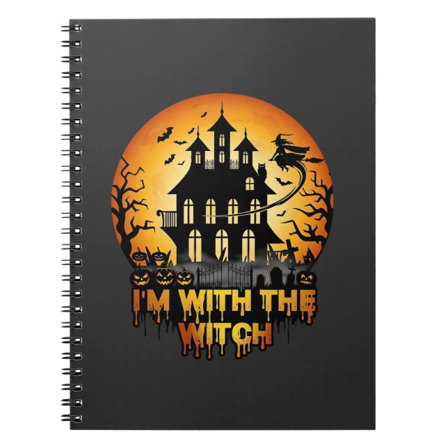 Caderno Espiral Casa Assombrada da Bruxa Abóboras da Lua Cheia (Frente)