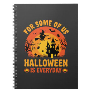 Caderno Espiral Casa Assombrada da Bruxa do Halloween Diário