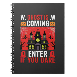 Caderno Espiral Casa Assombrada de Halloween Entre se Você Ousar
