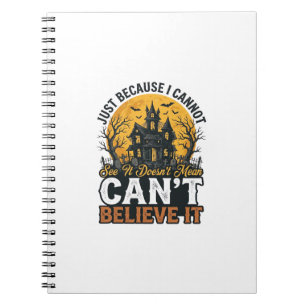 Caderno Espiral Casa Assombrada de Halloween Não Posso Acreditar V