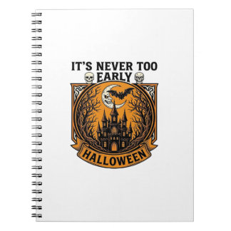 Caderno Espiral Casa Assombrada de Halloween Nunca Muito Cedo Morc