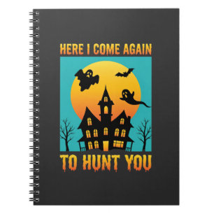 Caderno Espiral Casa Assombrada de Halloween Pendurada Com Minhas