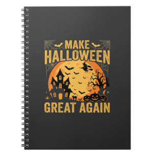 Caderno Espiral Casa Assombrada do Halloween Ótimo de Novo Abóbora
