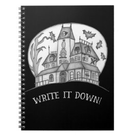 Caderno Espiral Casa Assombrada e Morcegos Halloween
