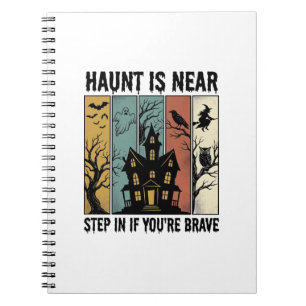 Caderno Espiral Casa Assombrada Halloween Gravura Vintage Design A