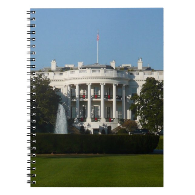 Caderno Espiral Casa Branca de Natal para as Férias Washington DC (Frente)