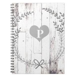 Caderno Espiral Casa de Campo Rústica Branca em Estilo Shabby Chic