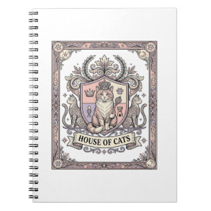 Caderno Espiral Casa De Gatos Brasão De Armas De Heraldica De Gato